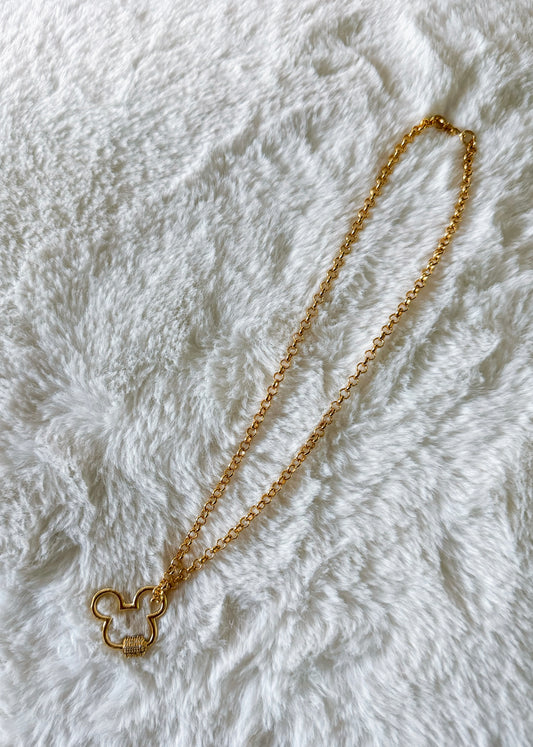 Mouse Carabiner Necklace *gold