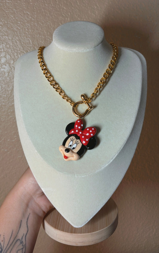 Vintage inspired Girly Mouse necklace
