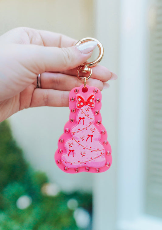 Pink Peppermint Tree Charm