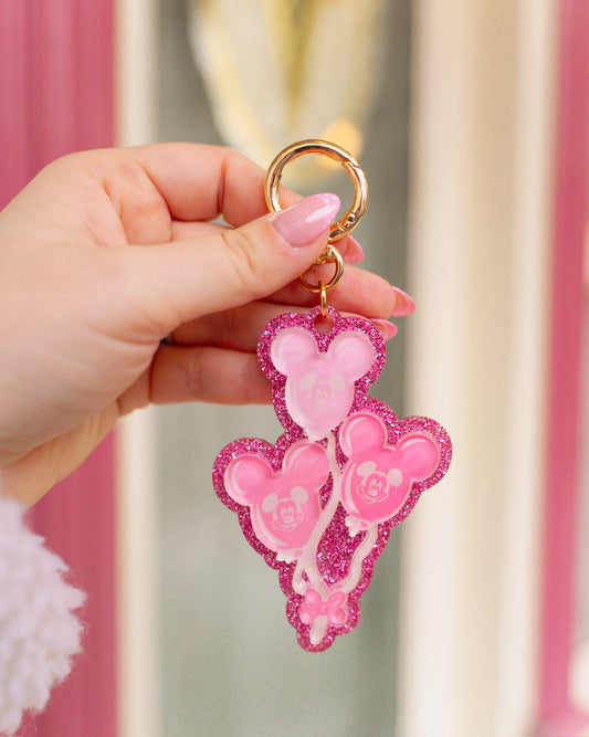 Pink Balloons Bag Charm
