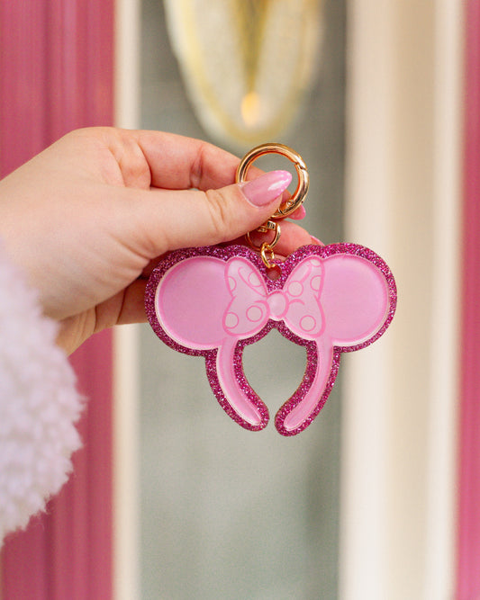 Pink Mouse Ears Bag Charm